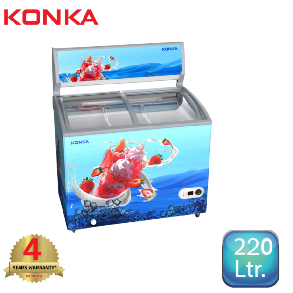 KIF220CB-Ocean Cool KONKA Display Freezer/Ice Cream Freezer with Digital Temperature Control (220 LTR)