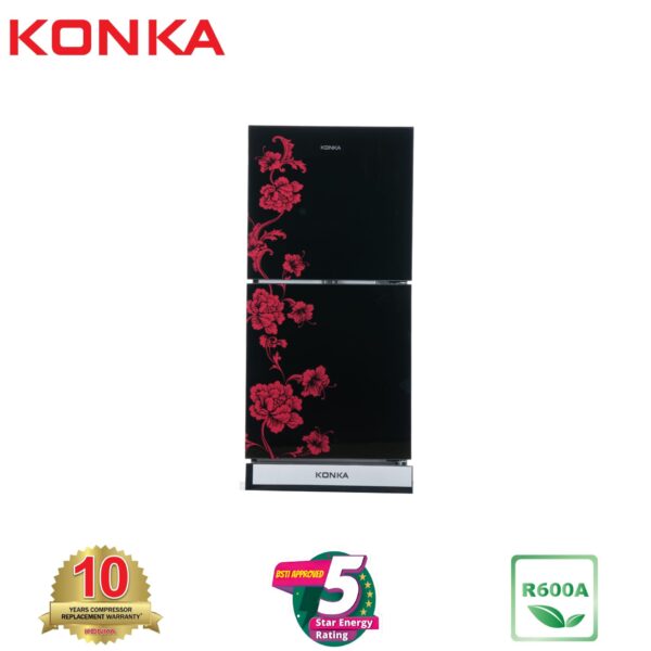 KONKA Refrigerator-KRT-180GB-Glass Mirror-2-Door, Upper Freezer (180 Ltr)