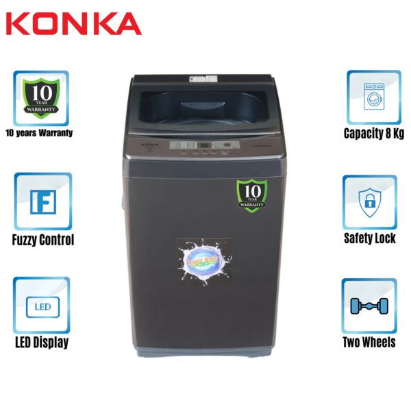 XQ80-3012- Fully Automatic KONKA Washing Machine (8.0 KG) Top Loading